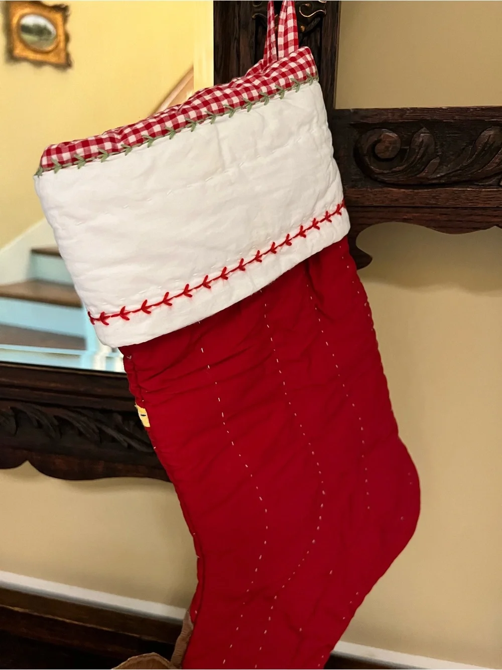 Pottery Barn Baby’s 1st Christmas Red Reindeer Holiday Stocking